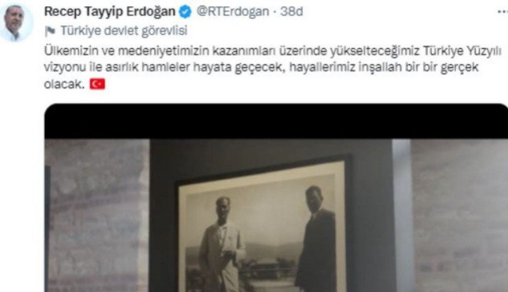 Erdoğan'dan Anlamlı Paylaşım!