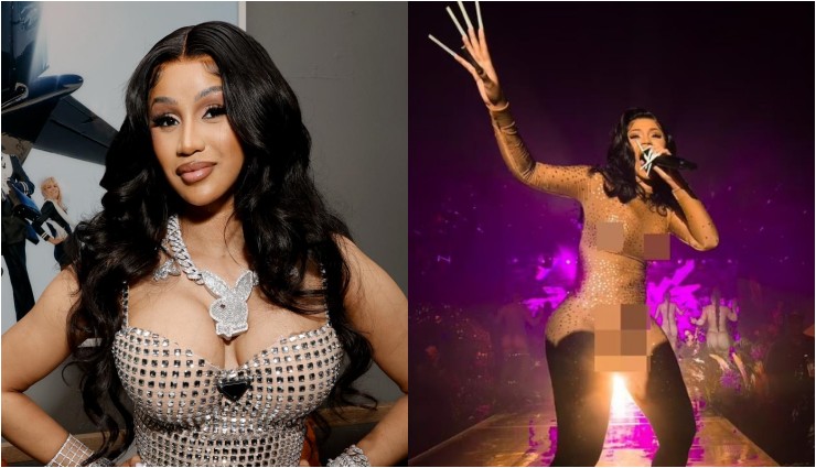 Cardi B, İç Çamaşırsız Tül Tulumuyla Şaşırttı!