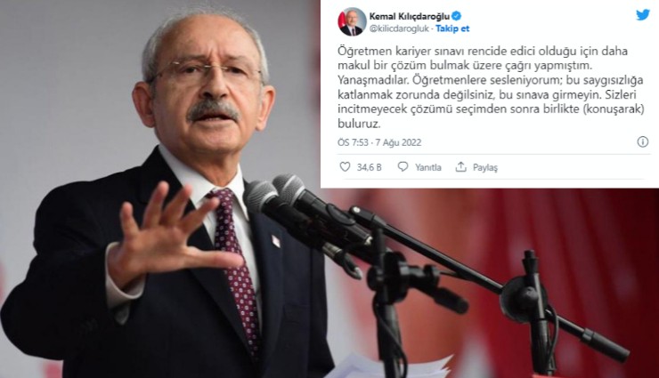 Kılıçdaroğlu'ndan Öğretmenlere Çağrı!