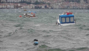 İzmit Körfezi'nde Şiddetli Fırtına: 7 Tekne Battı!