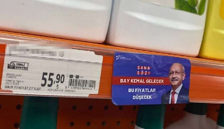 Market Raflarında Kılıçdaroğlu Etiketi!