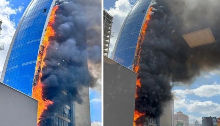 FLAŞ! Ataşehir'de 17 Katlı İş Merkezinde Yangın!