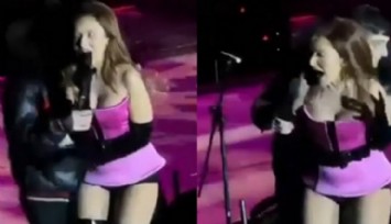 Hadise'nin Konserinde Şok Anlar: Hayranı Sahneye Atladı!