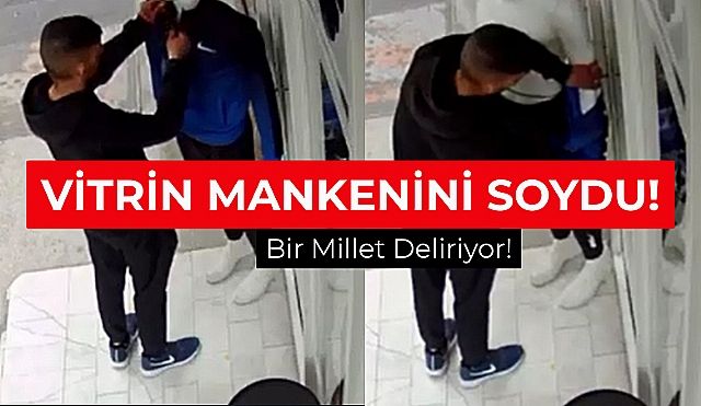 Vitrin Mankenini Soyarken Yakalandı!